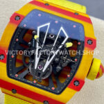 BBR Factory Richard Mille Tourbillon RM27-03 40mm Yellow Carbon Case Textile Strap Skeleton (3) BBR Factory Richard Mille Tourbillon RM 27-03 42mm Yellow Carbon Fiber Textile Strap Skeletonized Dial