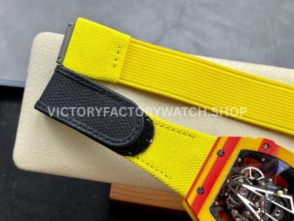 BBR Factory Richard Mille Tourbillon RM27-03 40mm Yellow Carbon Case Textile Strap Skeletoniz BBR Factory Richard Mille Tourbillon RM 27-03 42mm Yellow Carbon Fiber Textile Strap Skeletonized Dial