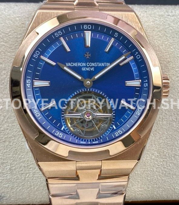 BBR Factory Vacheron Constantin Overseas Tourbillon 6000V-110R-B733 42.5mm Full Rose Gold Blue D (1) BBR Factory Vacheron Constantin Overseas Tourbillon 6000V 110R B733 full rose gold blue dial replica watch
