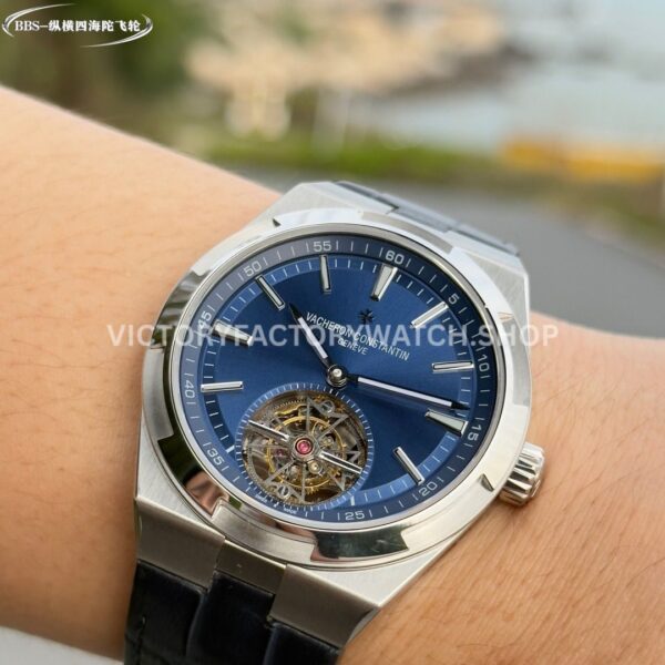BBS Factory Vacheron Constantin Overseas Tourbillon 6000V110A-B544 Leather Strap Blue Dial (2) BBS Factory Vacheron Constantin Overseas Tourbillon 6000V/110A-B544 Leather Strap Blue Dial