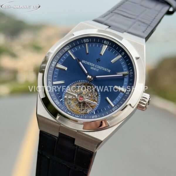 BBS Factory Vacheron Constantin Overseas Tourbillon 6000V110A-B544 Leather Strap Blue Dial (4) BBS Factory Vacheron Constantin Overseas Tourbillon 6000V/110A-B544 Leather Strap Blue Dial