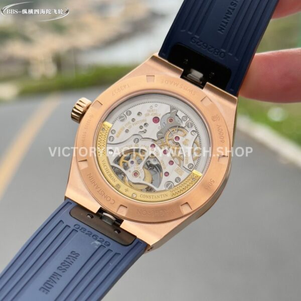 BBS Factory Vacheron Constantin Overseas Tourbillon 6000V110R-B733 42.5mm Rose Gold Rubber Strap ( (3) BBS Factory Vacheron Constantin Overseas Tourbillon 6000V/110R-B733 42.5mm Rose Gold Rubber Strap Blue Dial