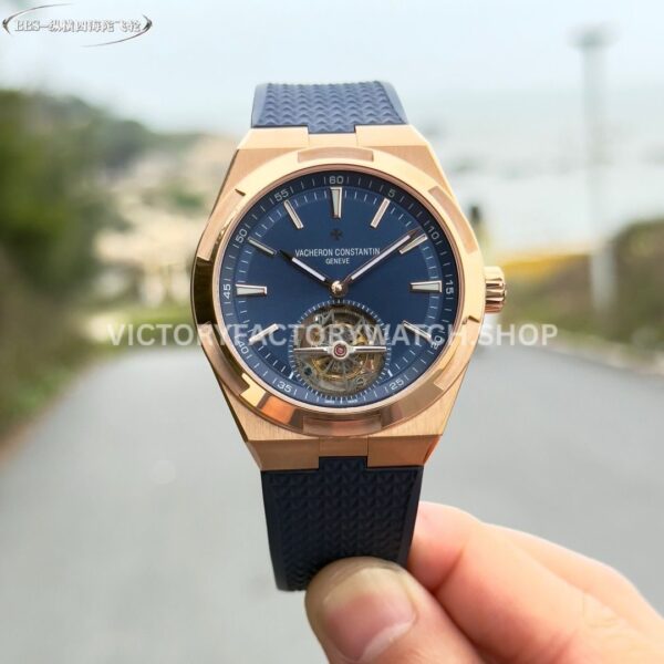 BBS Factory Vacheron Constantin Overseas Tourbillon 6000V110R-B733 42.5mm Rose Gold Rubber Strap ( (4) BBS Factory Vacheron Constantin Overseas Tourbillon 6000V/110R-B733 42.5mm Rose Gold Rubber Strap Blue Dial