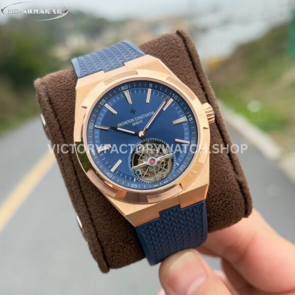 BBS Factory Vacheron Constantin Overseas Tourbillon 6000V110R-B733 42.5mm Rose Gold Rubber Strap ( (6) BBS Factory Vacheron Constantin Overseas Tourbillon 6000V/110R-B733 42.5mm Rose Gold Rubber Strap Blue Dial