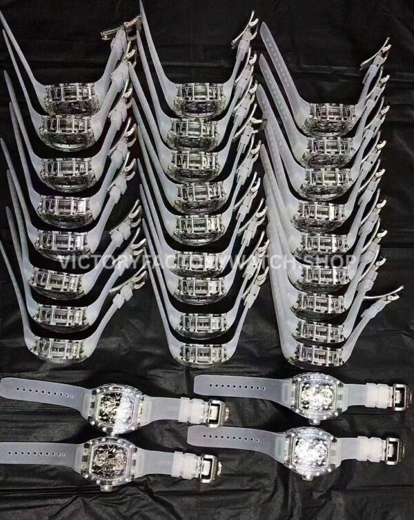 EUR Factory Richard Mille RM 056 43mm Snow Glaze Rubber Strap Skeletonized Dial