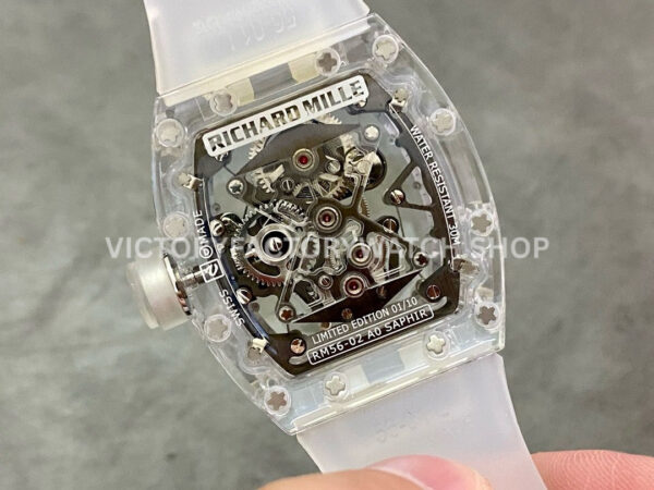 EUR Factory Richard Mille RM 056 43mm Snow Glaze Rubber Strap Skeletonized Dial