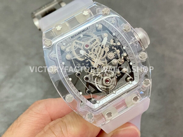 EUR Factory Richard Mille RM 056 43mm Snow Glaze Rubber Strap Skeletonized Dial
