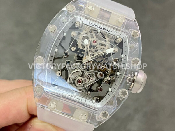 EUR Factory Richard Mille RM 056 43mm Snow Glaze Rubber Strap Skeletonized Dial