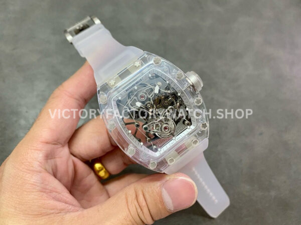 EUR Factory Richard Mille RM 056 43mm Snow Glaze Rubber Strap Skeletonized Dial