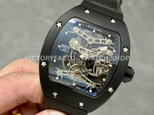 EUR Factory Richard Mille Tourbillon RM 027 40mm Titanium Rubber Strap Skeletonized Dial (7) EUR Factory Richard Mille Tourbillon RM 027 40mm Titanium Rubber Strap Skeletonized Dial