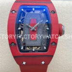 G+ Factory Richard Mille RM 07-01 red carbon fiber red rubber strap skeletonized dial