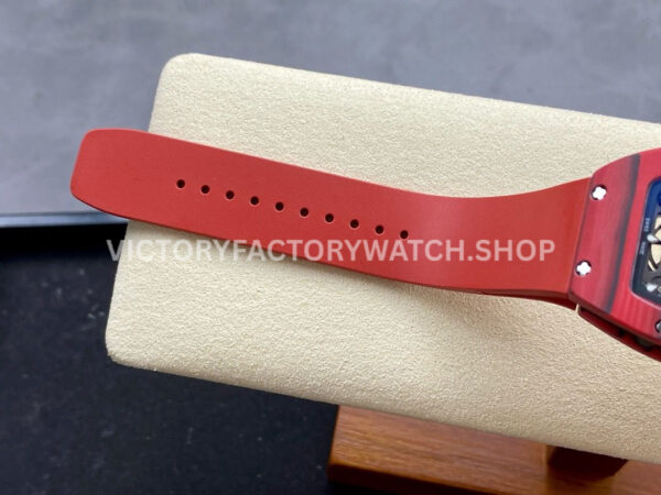 G+ Factory Richard Mille RM 07-01 31.4mm Red Carbon Fiber Red Rubber Strap Skeletonized Dial