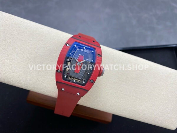 G+ Factory Richard Mille RM 07-01 31.4mm Red Carbon Fiber Red Rubber Strap Skeletonized Dial