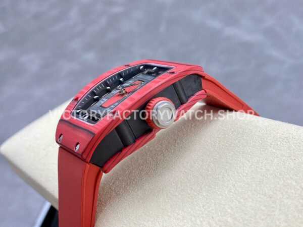 G+ Factory Richard Mille RM 07-01 31.4mm Red Carbon Fiber Red Rubber Strap Skeletonized Dial