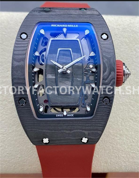 G+ Factory Richard Mille RM 07 titanium carbon fiber red rubber strap skeletonized dial
