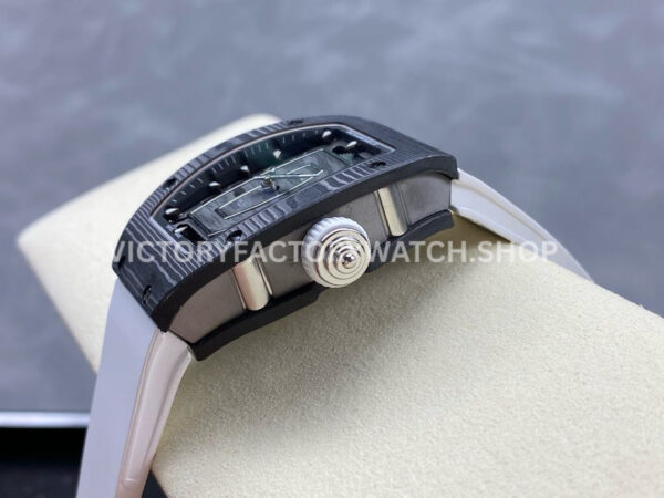 G+ Factory Richard Mille RM 07 31.4mm Titanium Carbon Fiber White Rubber Strap Skeletonized Dial