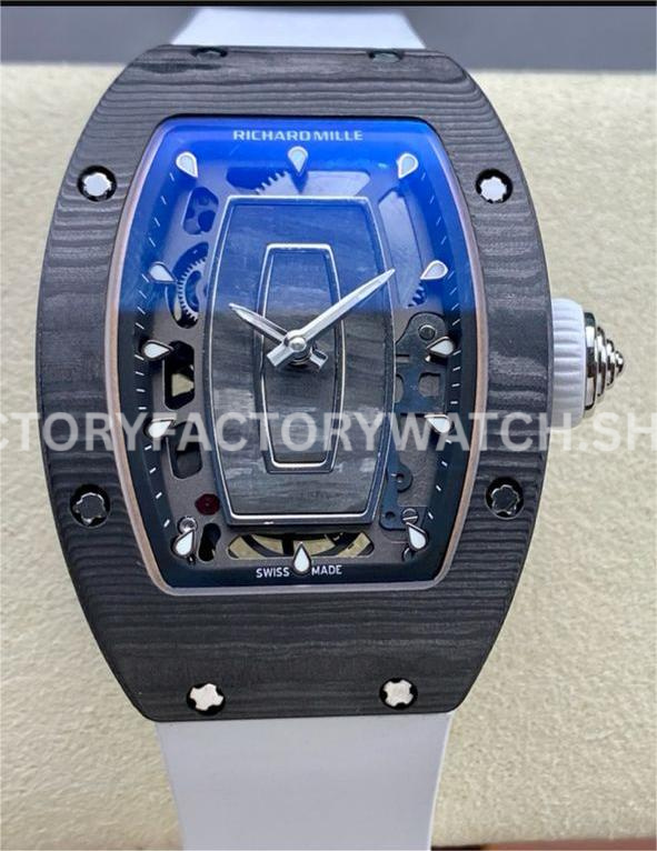 G+ Factory Richard Mille RM 07 titanium carbon fiber white rubber strap skeletonized dial