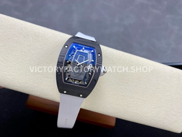 G+ Factory Richard Mille RM 07 31.4mm Titanium Carbon Fiber White Rubber Strap Skeletonized Dial