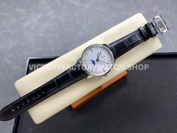 GR Factory Vacheron Constantin Moonphase Ret (1) GR Factory Vacheron Constantin Moonphase Retrograde Date Overseas 4010U/000G-B330 41mm Steel Leather Strap Silver Dial