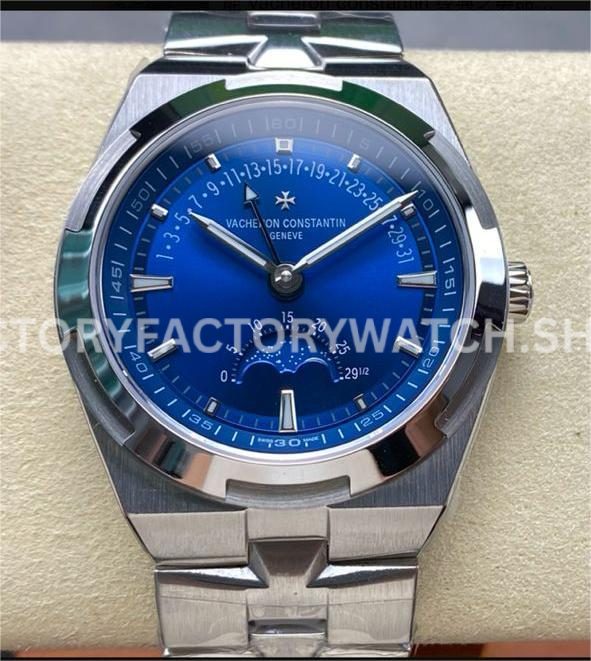 GR Factory Vacheron Constantin Moonphase Retrograde D (3) GR Factory Vacheron Constantin Overseas 4000V 210A B911 moonphase retrograde date full steel blue dial replica watch