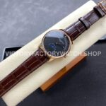 GR Factory Vacheron Constantin Moonphase Retrograde Date Overseas 41mm Rose Gold Leather Strap Black Dial