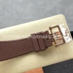 GR Factory Vacheron Constantin Moonphase Retrograde Da GR Factory Vacheron Constantin Moonphase Retrograde Date Overseas 41mm Rose Gold Brown Rubber Strap Silver Dial