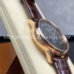 GR Factory Vacheron Constantin Moonphase Retrograde Date Overseas 41mm Rose Gold Leather Strap Black Dial