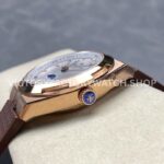 GR Factory Vacheron Constantin Moonphase Retrograde Da (5) GR Factory Vacheron Constantin Moonphase Retrograde Date Overseas 41mm Rose Gold Brown Rubber Strap Silver Dial