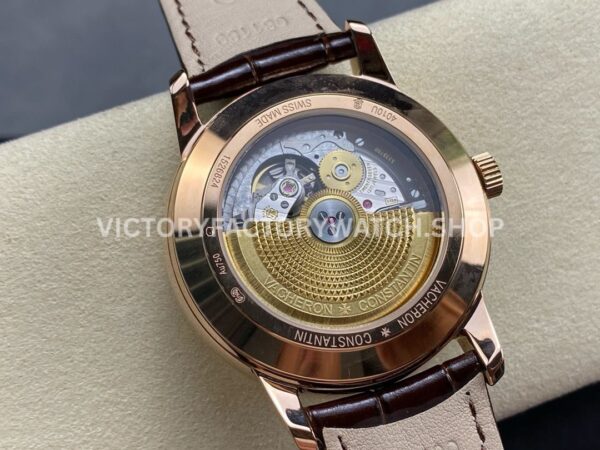 GR Factory Vacheron Constantin Moonphase Retrograde Da (7) GR Factory Vacheron Constantin Moonphase Retrograde Date Overseas 41mm Rose Gold Leather Strap White Dial