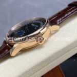 GR Factory Vacheron Constantin Moonphase Retrograde Date Overseas 41mm Rose Gold Leather Strap Black Dial