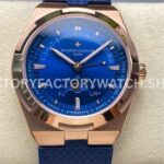 GR Factory Vacheron Constantin Moonphase Retrograde Dat (1) GR Factory Vacheron Constantin Overseas moonphase retrograde date 41mm rose gold blue rubber strap blue dial replica watch