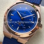 GR Factory Vacheron Constantin Moonphase Retrograde Dat ( (5) GR Factory Vacheron Constantin Moonphase Retrograde Date Overseas 41mm Rose Gold Blue Rubber Strap Blue Dial