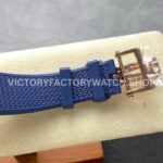 GR Factory Vacheron Constantin Moonphase Retrograde Dat ( (9) GR Factory Vacheron Constantin Moonphase Retrograde Date Overseas 41mm Rose Gold Blue Rubber Strap Blue Dial