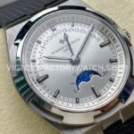 GR Factory Vacheron Constantin Moonphase Retrograde Date ( (3) GR Factory Vacheron Constantin Moonphase Retrograde Date Overseas 41mm Black Rubber Strap Silver Dial