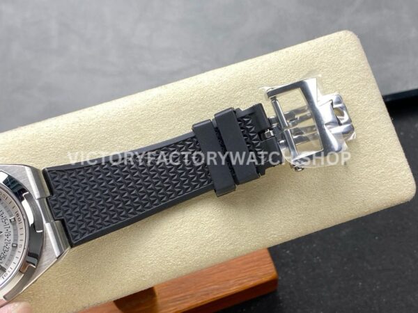 GR Factory Vacheron Constantin Moonphase Retrograde Date ( (4) GR Factory Vacheron Constantin Moonphase Retrograde Date Overseas 41mm Black Rubber Strap Silver Dial