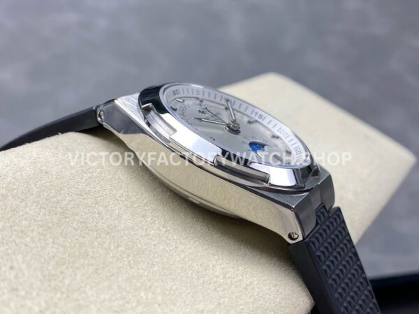GR Factory Vacheron Constantin Moonphase Retrograde Date ( (8) GR Factory Vacheron Constantin Moonphase Retrograde Date Overseas 41mm Black Rubber Strap Silver Dial