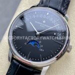 GR Factory Vacheron Constantin Moonphase Retrograde Date O GR Factory Vacheron Constantin Moonphase Retrograde Date Overseas 41mm Steel Black Leather Strap Black Dial