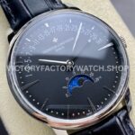 GR Factory Vacheron Constantin Moonphase Retrograde Date O (5) GR Factory Vacheron Constantin Moonphase Retrograde Date Overseas 41mm Steel Black Leather Strap Black Dial