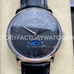 GR Factory Vacheron Constantin Moonphase Retrograde Date O (6) GR Factory Vacheron Constantin Overseas moonphase retrograde date 41mm steel leather strap black dial replica watch