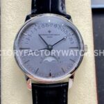 GR Factory Vacheron Constantin Moonphase Retrograde Date Ov (7) GR Factory Vacheron Constantin Overseas moonphase retrograde date 41mm steel leather strap grey dial replica watch