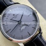 GR Factory Vacheron Constantin Moonphase Retrograde Date Ov (9) GR Factory Vacheron Constantin Moonphase Retrograde Date Overseas 41mm Steel Leather Strap Grey Dial