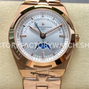GR Factory Vacheron Constantin Moonphase Retrograde Date Overs GR Factory Vacheron Constantin Overseas moonphase retrograde date 41mm full rose gold silver dial replica watch