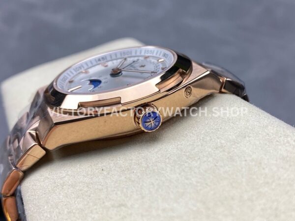 GR Factory Vacheron Constantin Moonphase Retrograde Date Overs (6) GR Factory Vacheron Constantin Moonphase Retrograde Date Overseas 41mm Full Rose Gold Silver Dial