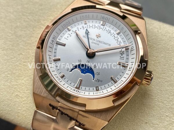 GR Factory Vacheron Constantin Moonphase Retrograde Date Overs (9) GR Factory Vacheron Constantin Moonphase Retrograde Date Overseas 41mm Full Rose Gold Silver Dial
