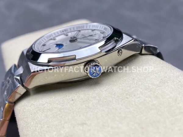 GR Factory Vacheron Constantin Moonphase Retrograde Date Overseas 41mm Full Steel Silver Dial