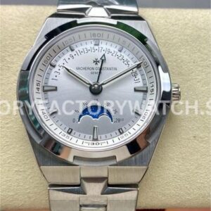GR Factory Vacheron Constantin Moonphase Retrograde Date Overseas (3) GR Factory Vacheron Constantin Overseas moonphase retrograde date 41mm full steel silver dial replica watch