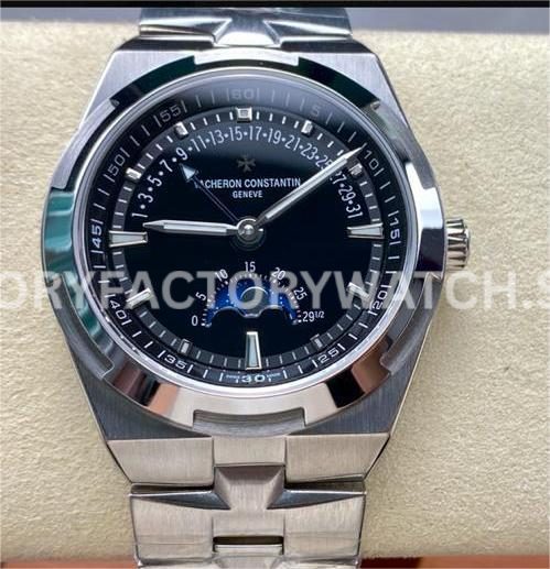 GR Factory Vacheron Constantin Moonphase Retrograde Date Overseas 4 GR Factory Vacheron Constantin Overseas moonphase retrograde date 41mm full steel black dial replica watch