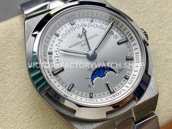GR Factory Vacheron Constantin Moonphase Retrograde Date Overseas 41mm Full Steel Silver Dial
