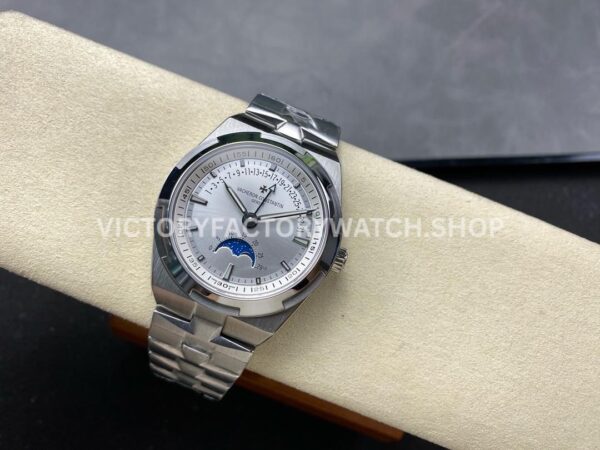 GR Factory Vacheron Constantin Moonphase Retrograde Date Overseas 41mm Full Steel Silver Dial