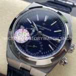 GR Factory Vacheron Constantin Overseas Dual Time 7900V-110A-B334 41mm Stee (2) GR Factory Vacheron Constantin Overseas Dual Time 7900V/110A-B334 41mm Steel Leather Strap Blue Dial